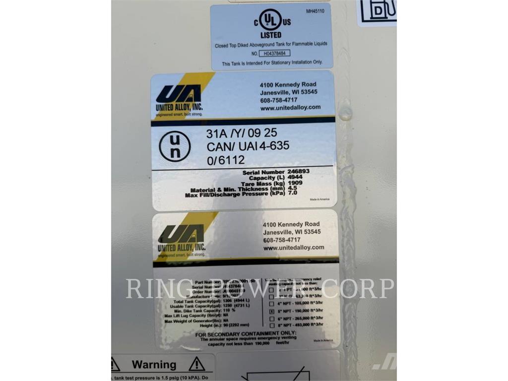 United 1250 GALLON 건설 장비 - 기타