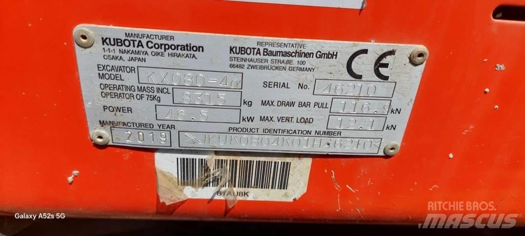 Kubota KX 080-4 중형굴삭기 7톤-28톤