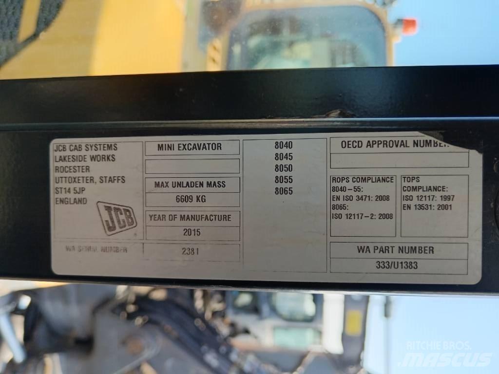 JCB 8055 RTS 소형 굴삭기 7톤 미만