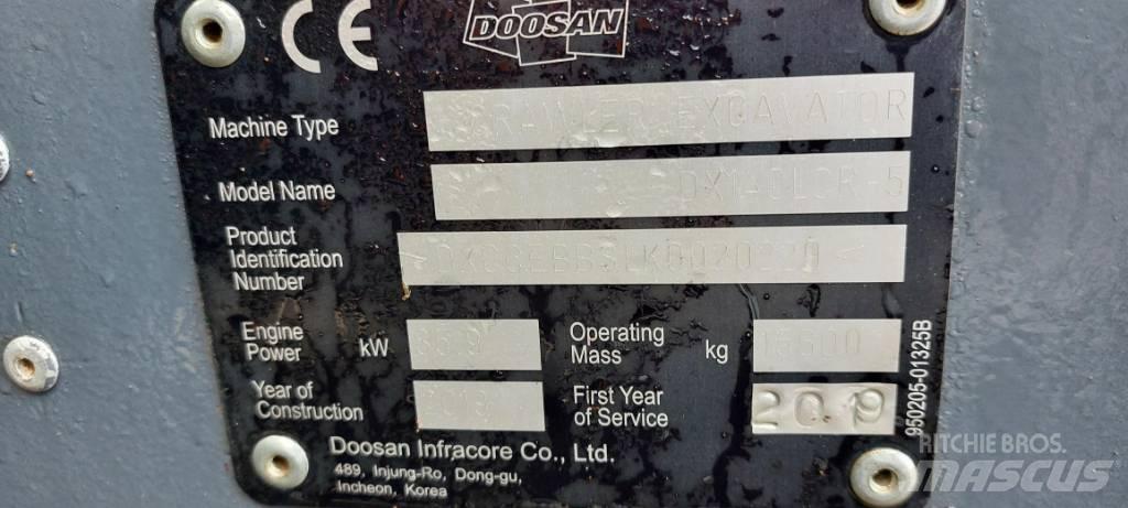 Doosan DX140LCR-5 대형 굴삭기 29톤 이상