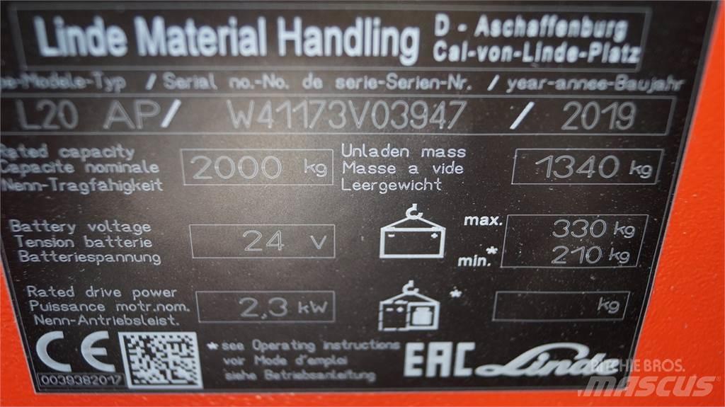 Linde L20APi 포크리프트