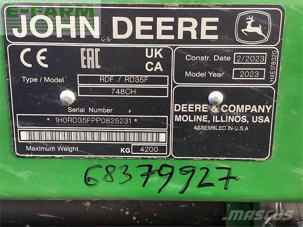 John Deere s 780 콤바인 수확기