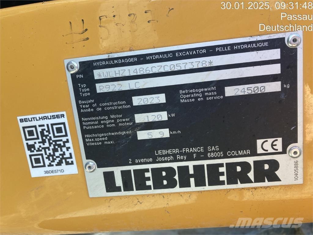 Liebherr R922 대형 굴삭기 29톤 이상