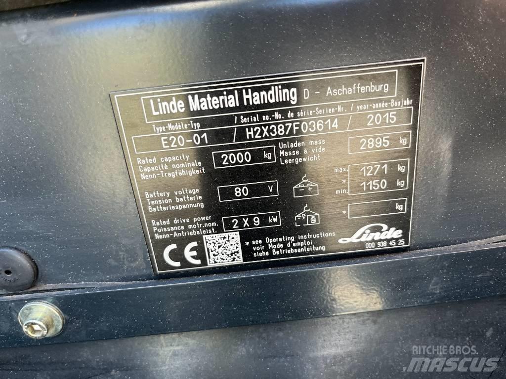 Linde E20-01 전동 지게차