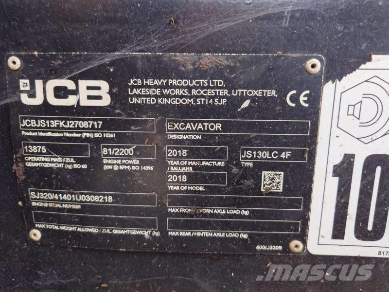 JCB JS 130 LC 대형 굴삭기 29톤 이상