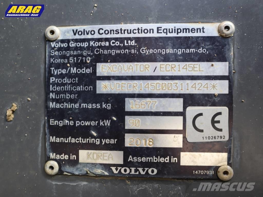 Volvo ECR 145 EL 대형 굴삭기 29톤 이상