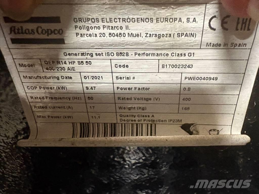 Atlas Copco QEP R 14 가솔린 발전기