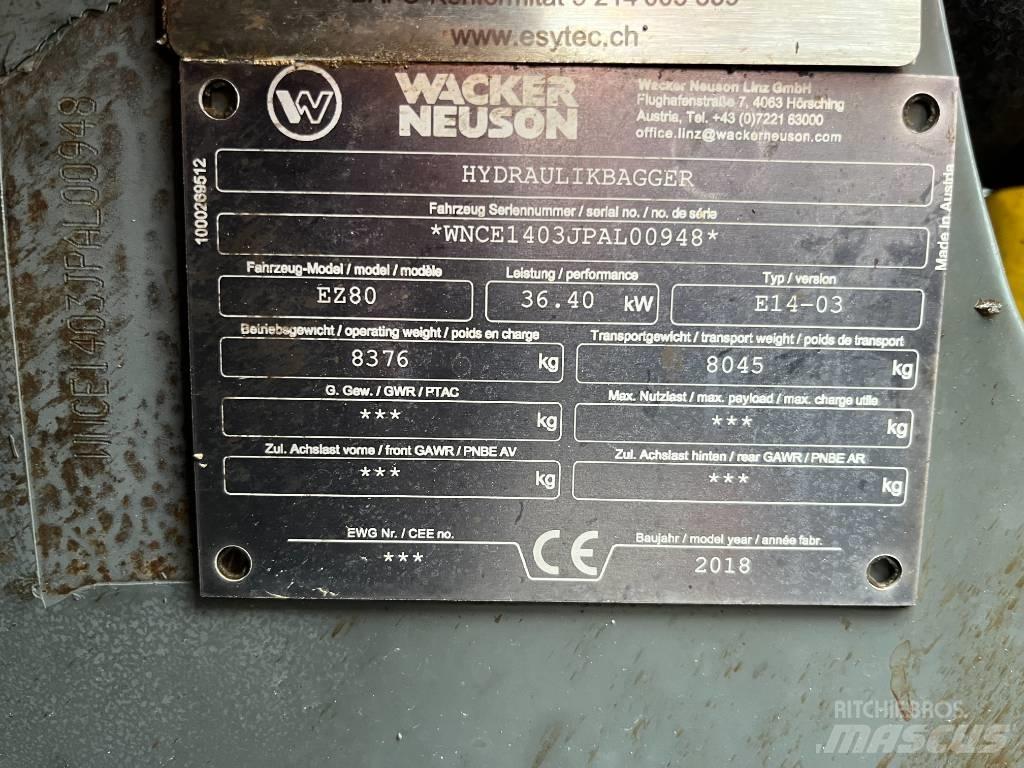 Wacker Neuson EZ 80 중형굴삭기 7톤-28톤