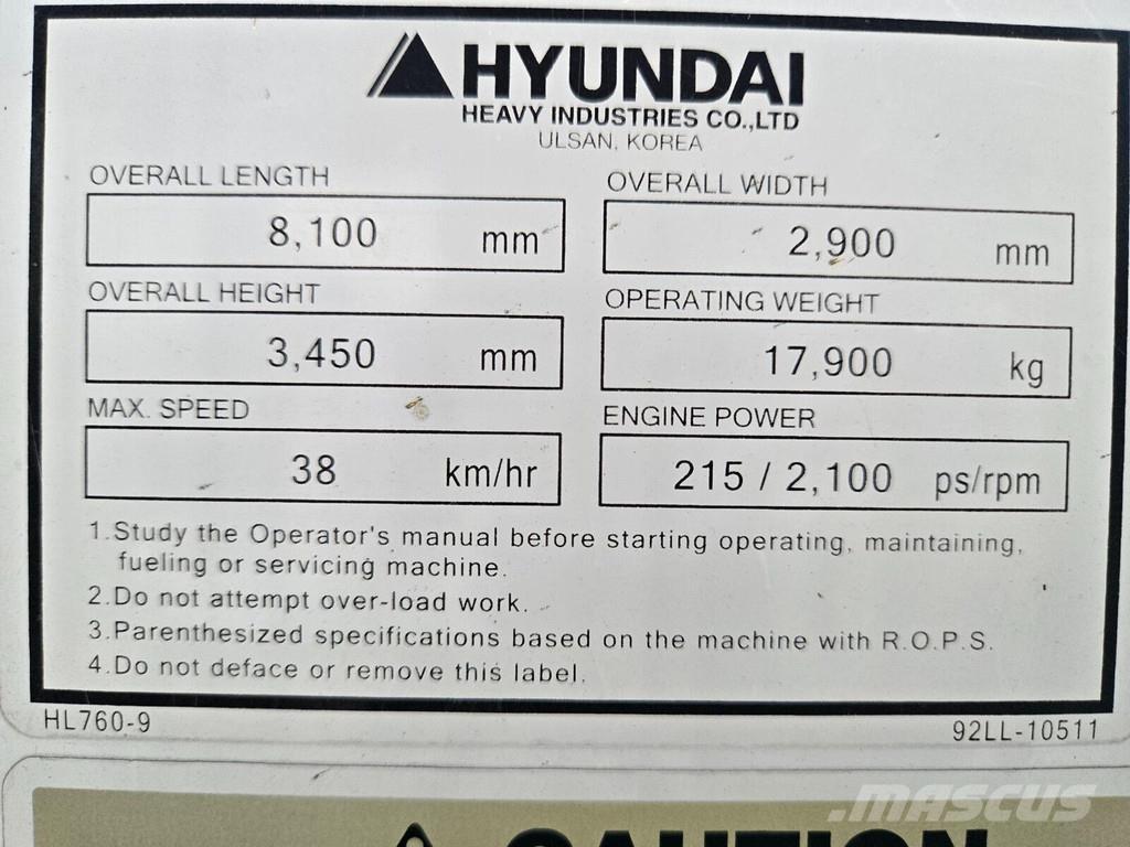 Hyundai HL760-9  휠로우더