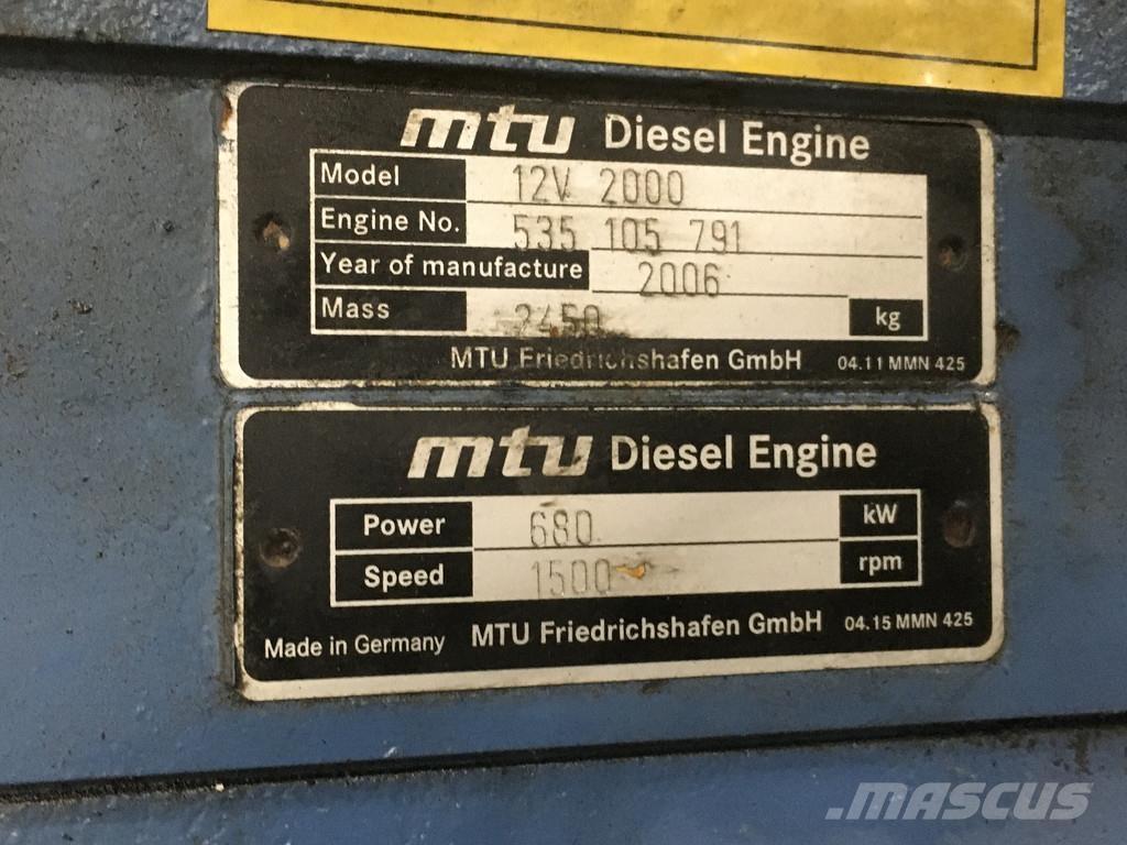 MTU 12V2000 USED 엔진