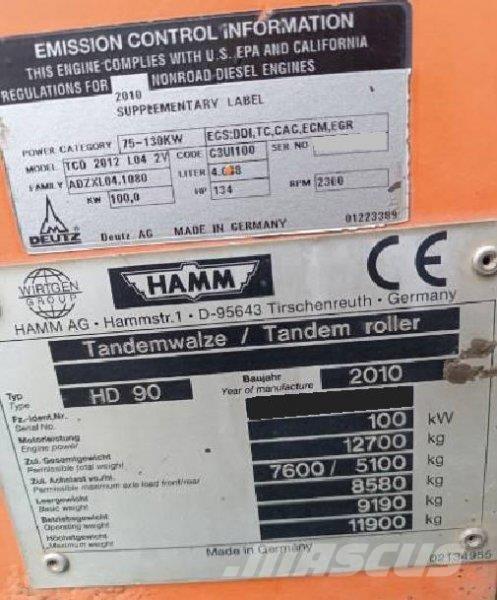 Hamm HD 90 건설 장비 - 기타