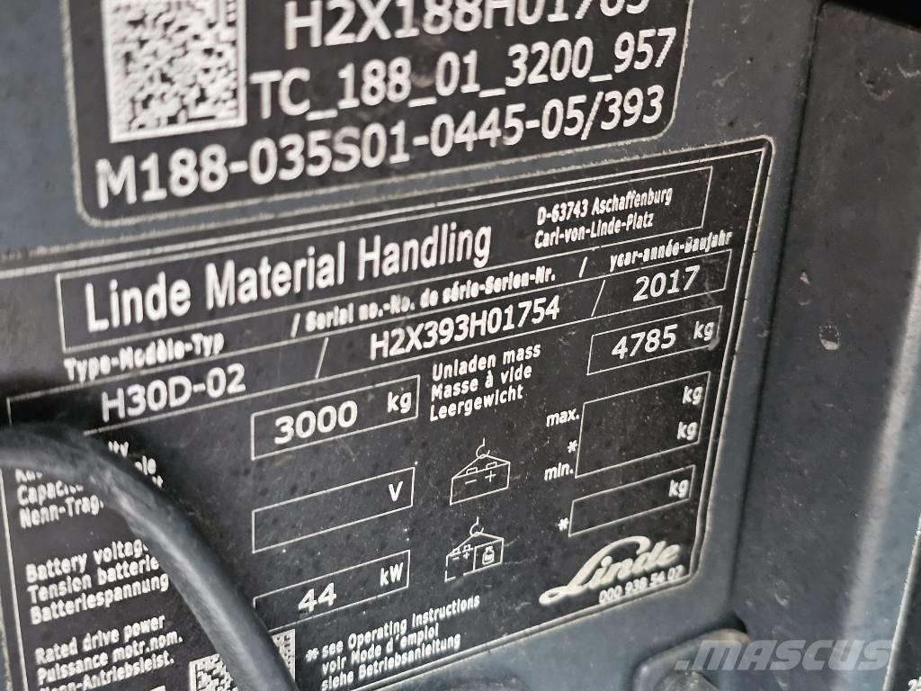 Linde H30D-02 디젤 지게차