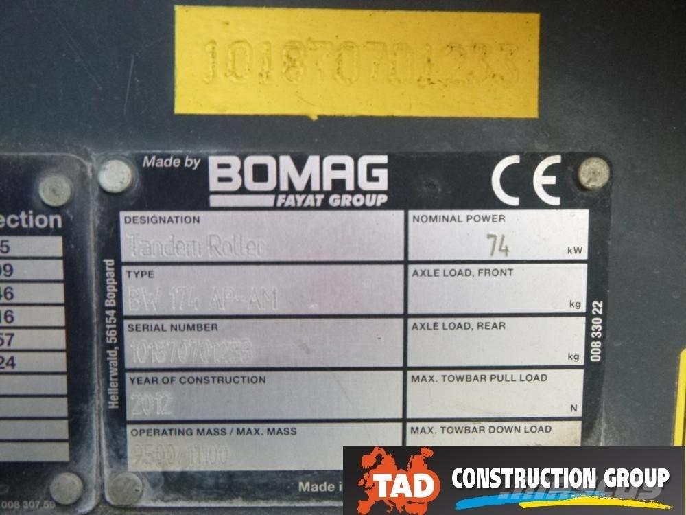 Bomag BW 174 AD AM 트윈 드럼 롤러