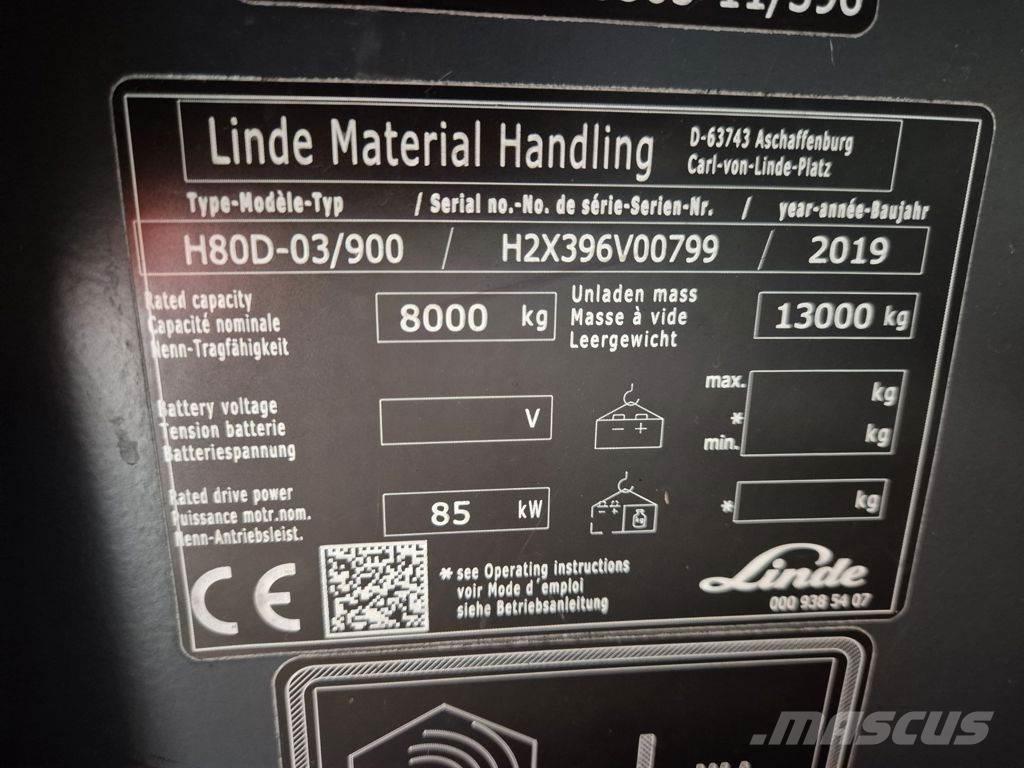 Linde H80D-03/900 디젤 지게차