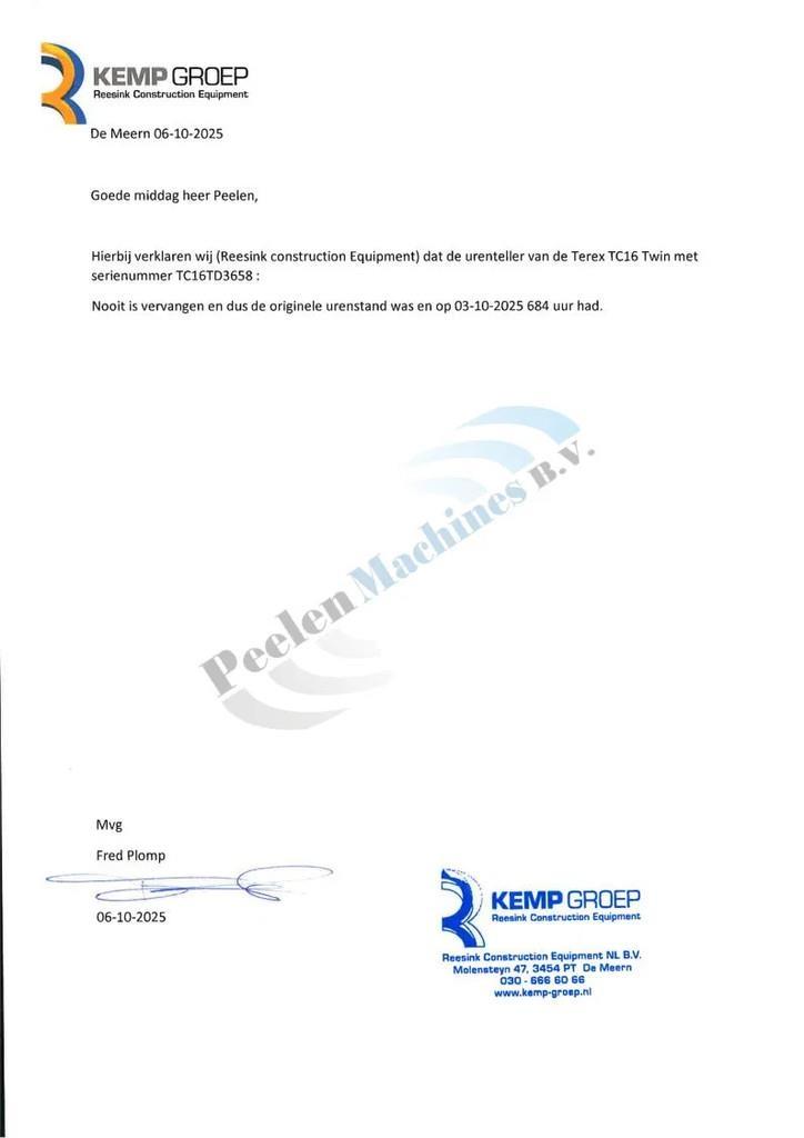 Terex TC16 소형 굴삭기 7톤 미만