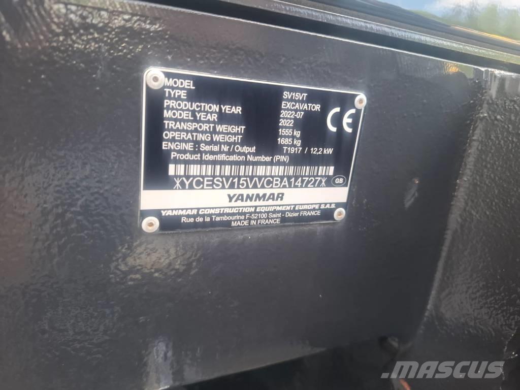 Yanmar SV 15 VT 소형 굴삭기 7톤 미만