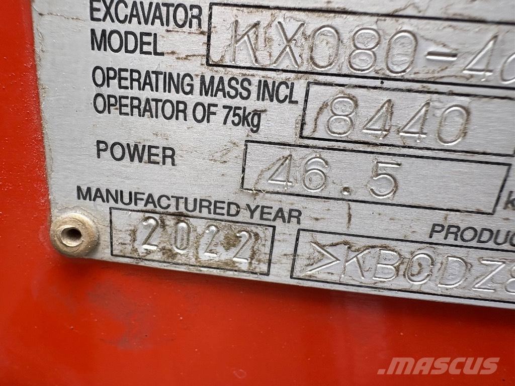 Kubota KX 080 중형굴삭기 7톤-28톤