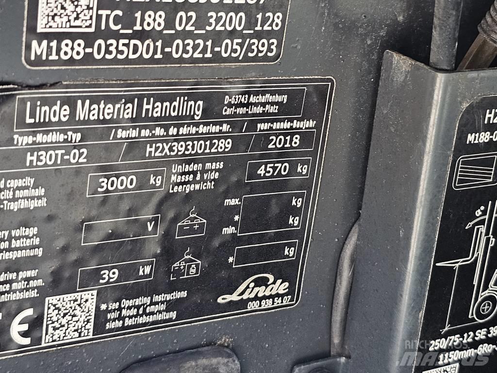 Linde H30T-02 LPG 지게차