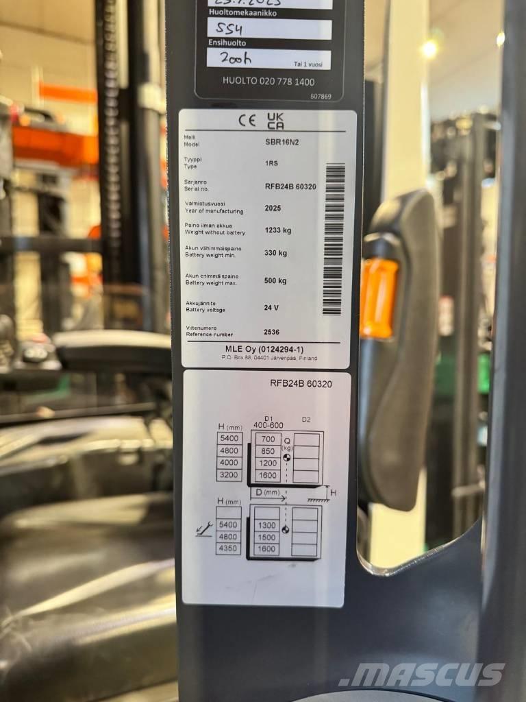 Mitsubishi SBR16N2 보행식 리치 지게차