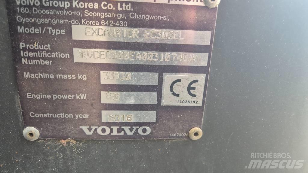 Volvo EC300EL 대형 굴삭기 29톤 이상