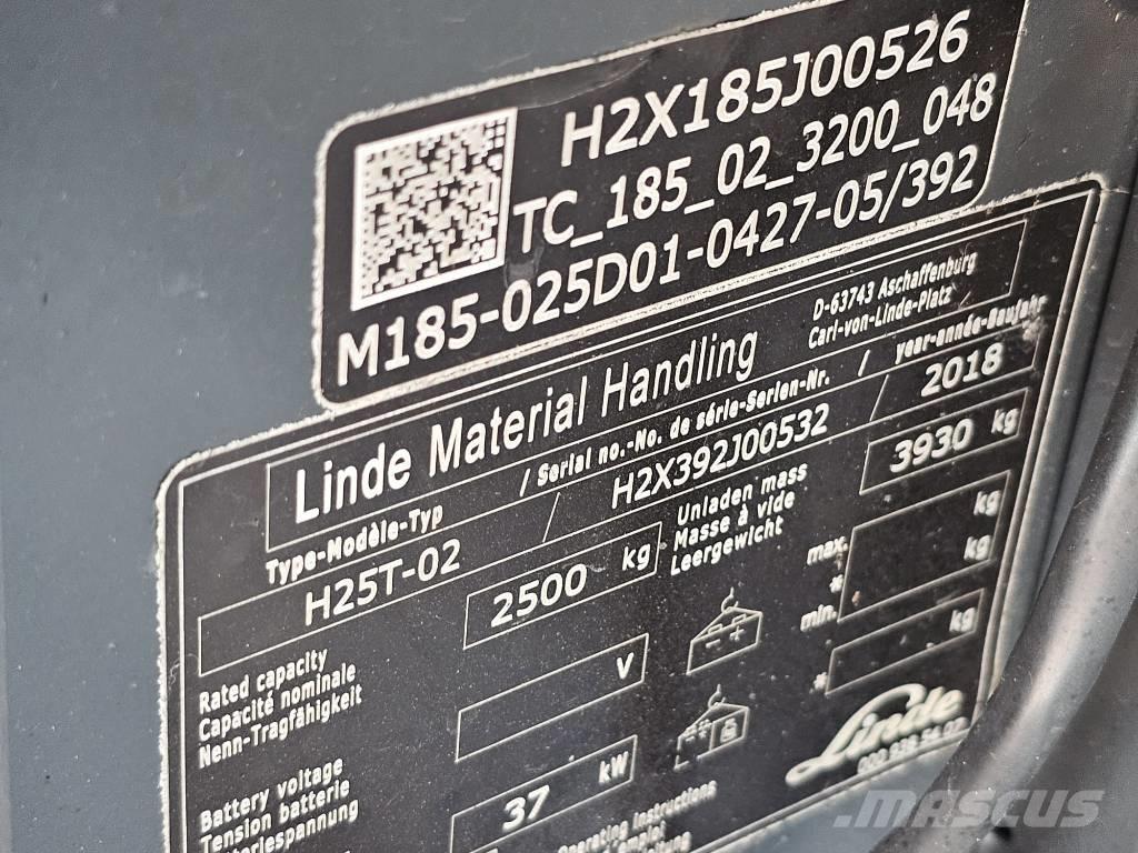 Linde H25T-02 LPG 지게차