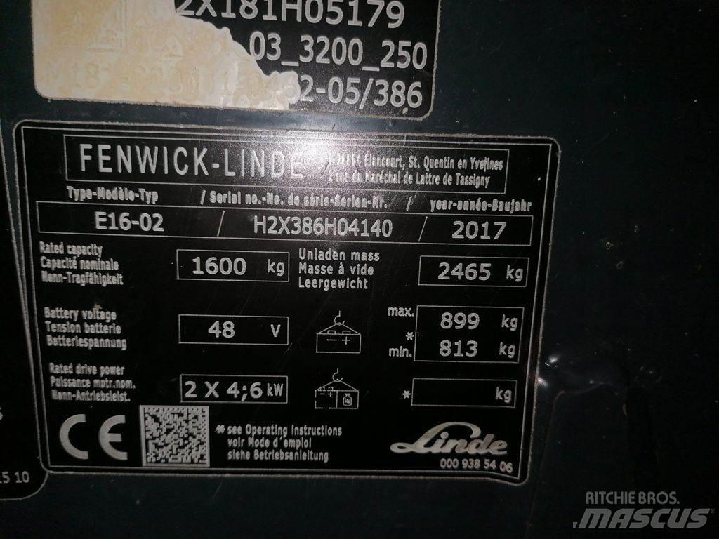 Linde E16-02 전동 지게차