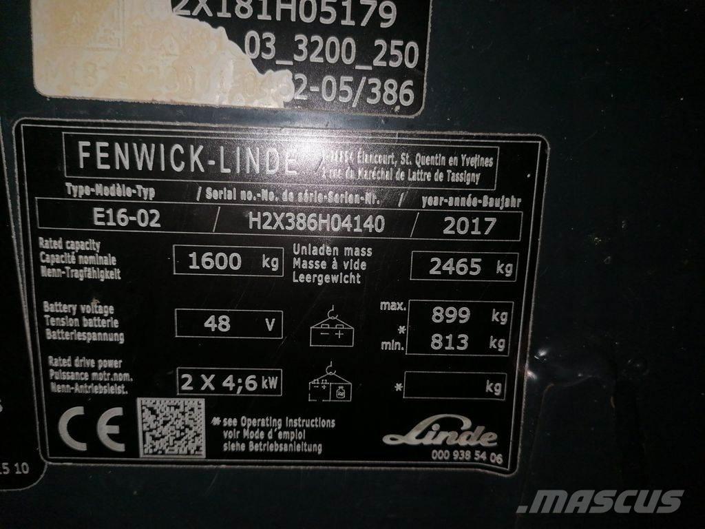 Linde E16-02 전동 지게차