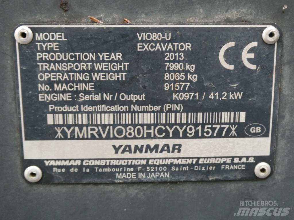 Yanmar Vio 80 U 중형굴삭기 7톤-28톤