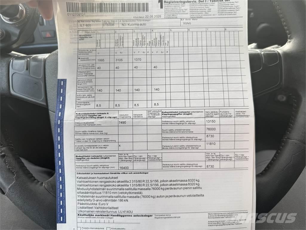 Volvo FH 540 8X4 훅 리프트 트럭
