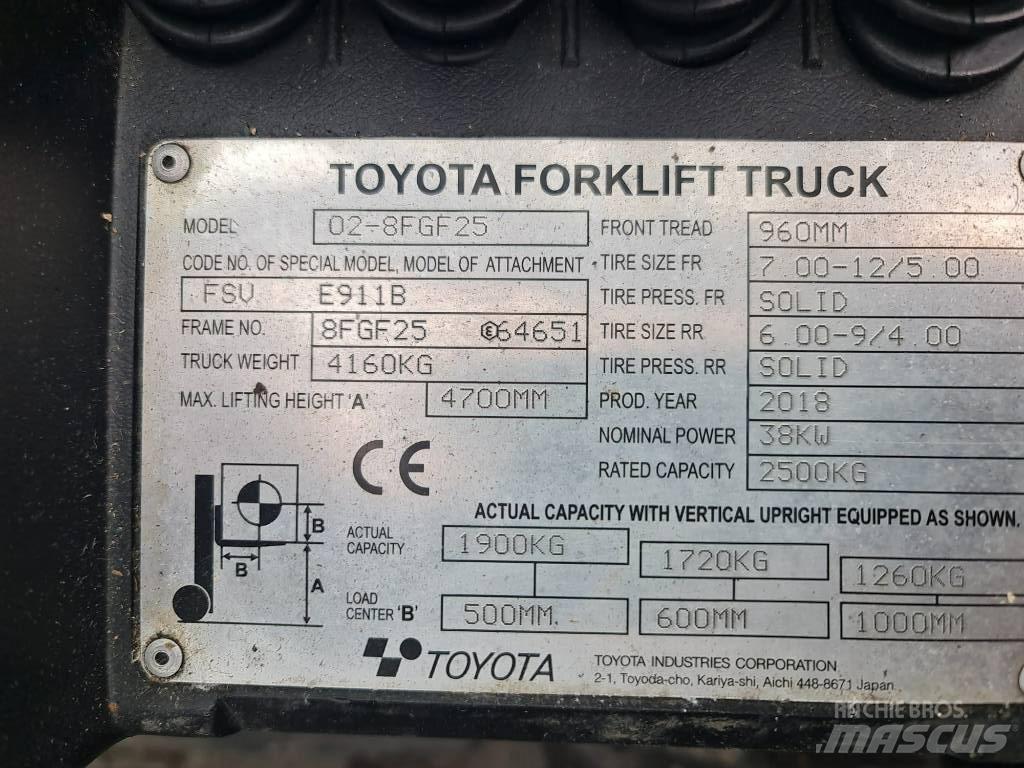 Toyota 02-8 FGF25 LPG 지게차