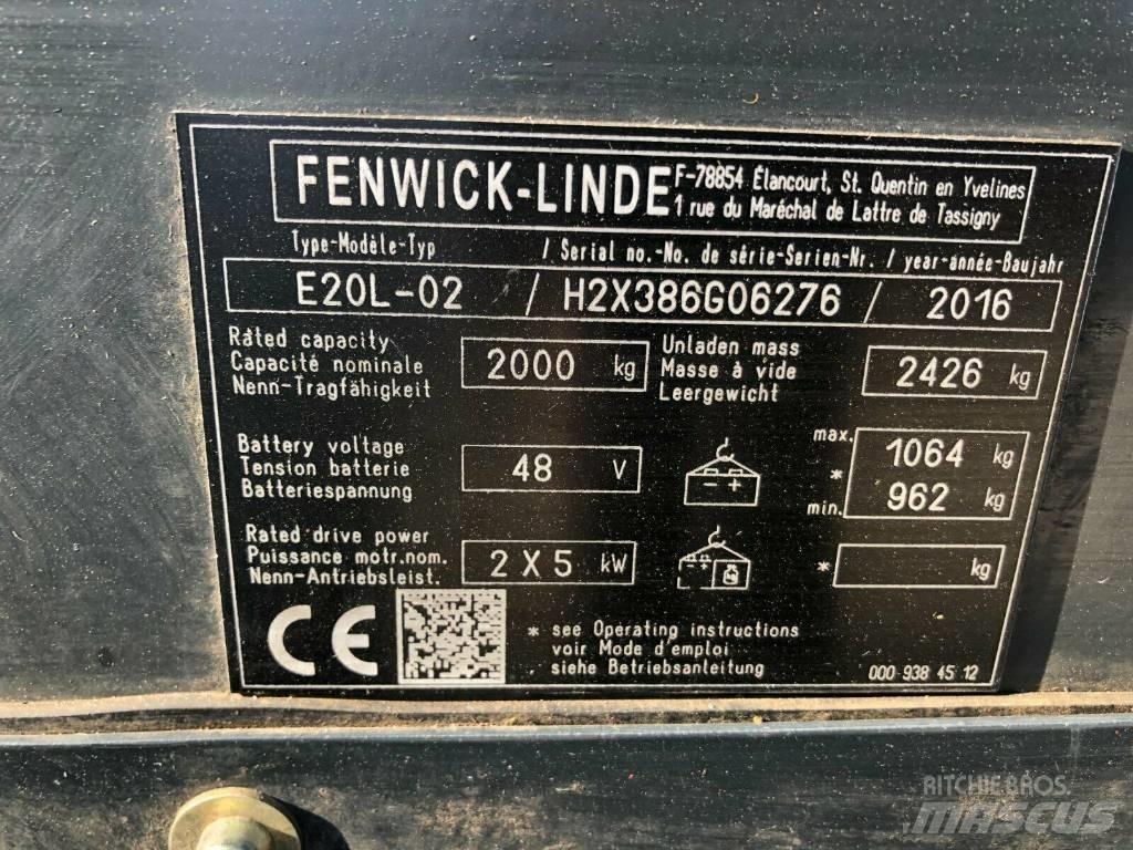 Linde E 20 L-02 전동 지게차