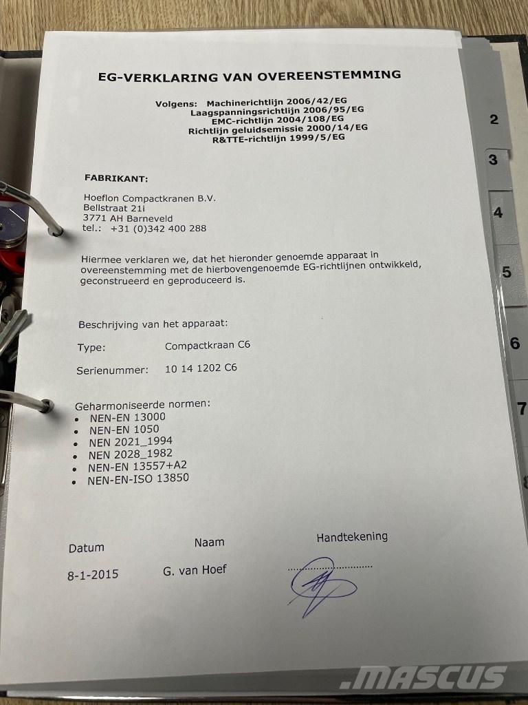 Hoeflon C 6 SOLD 미니 크레인