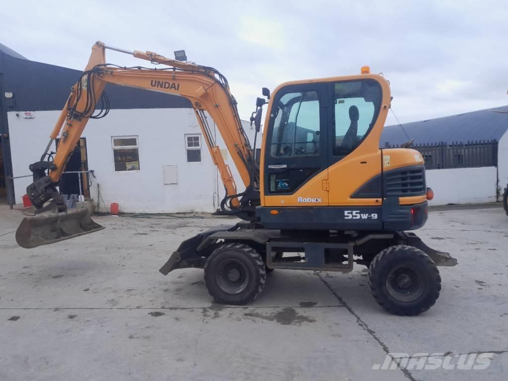 Hyundai R55 W-9  휠 굴삭기