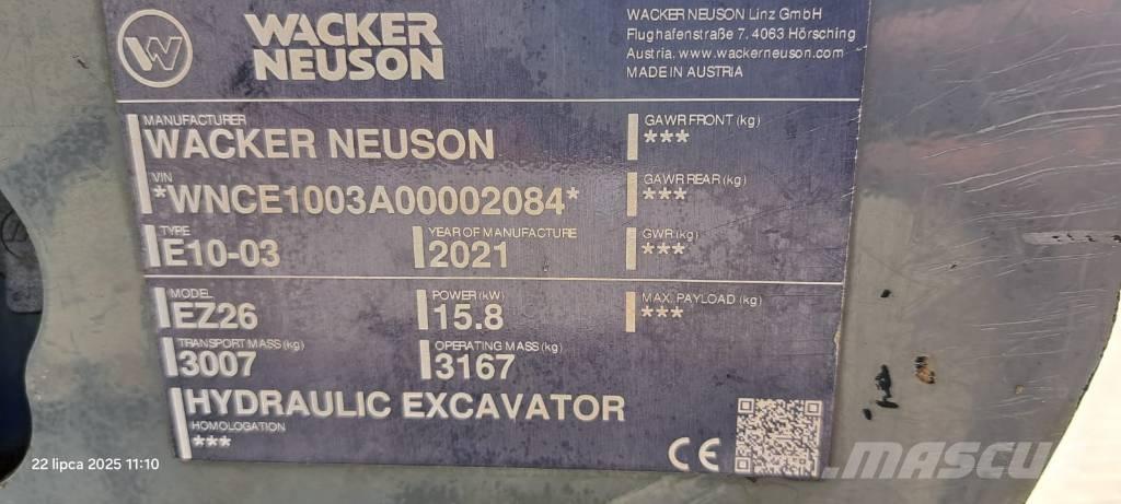 Wacker Neuson EZ 26 대형 굴삭기 29톤 이상