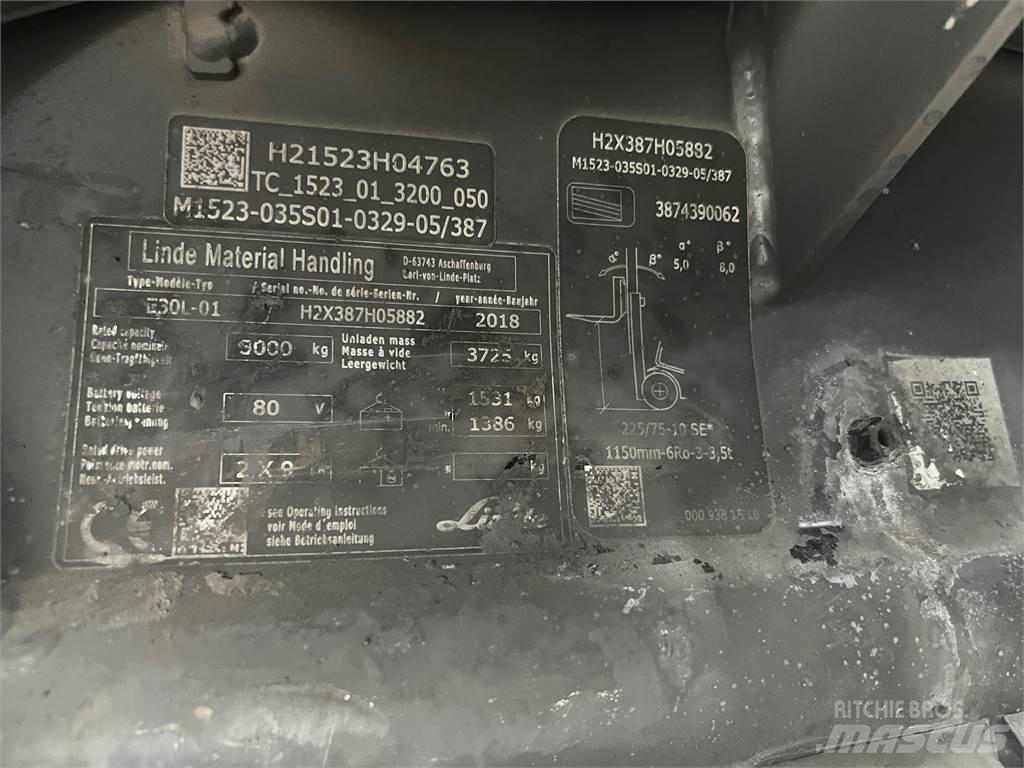 Linde E30L-01 전동 지게차