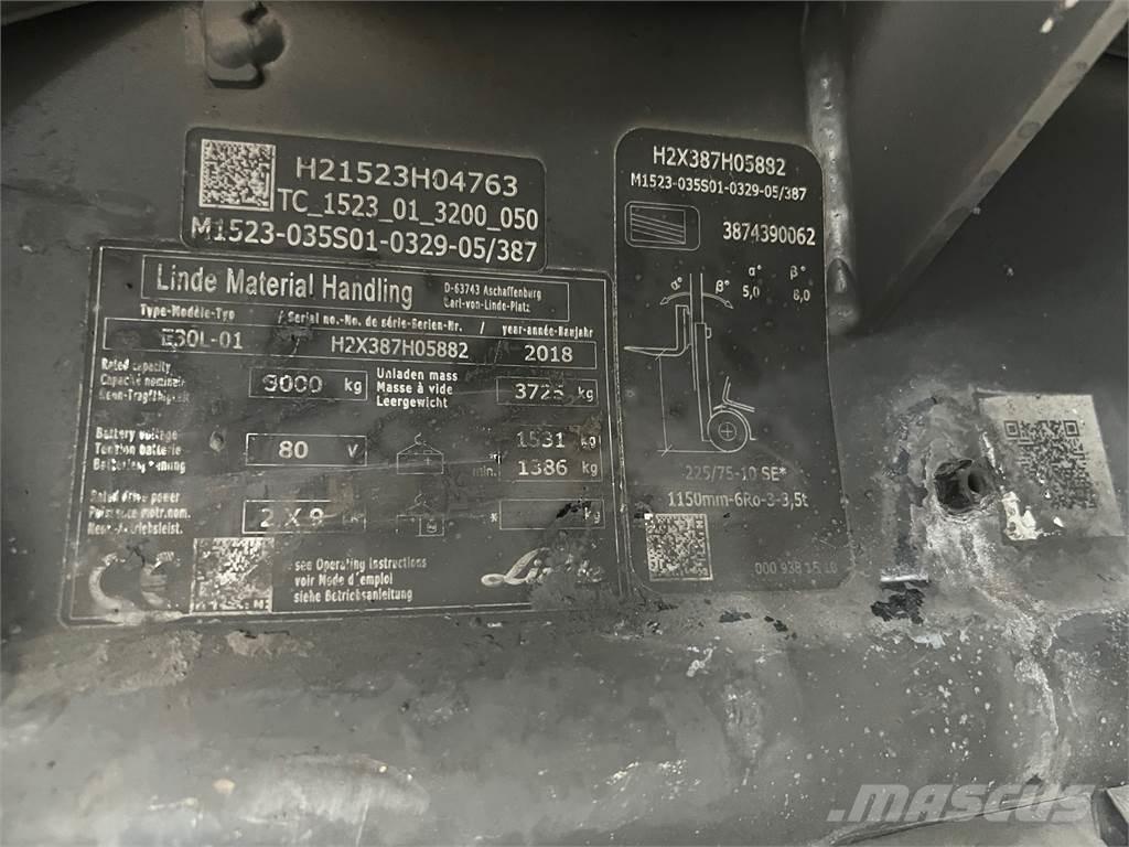 Linde E30L-01 전동 지게차