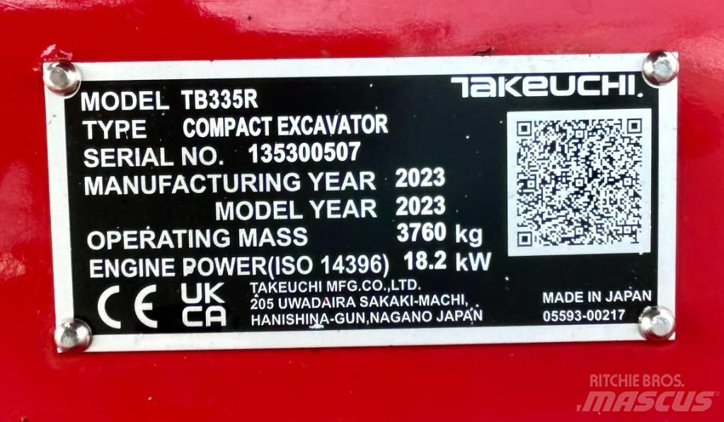 Takeuchi TB 335R V3 소형 굴삭기 7톤 미만