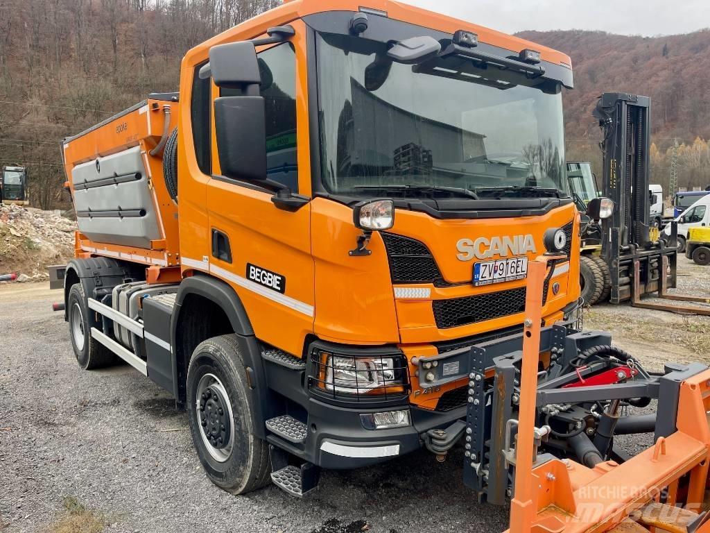 Scania P 410 모래(염화칼슘) 살포기