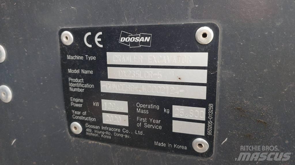 Doosan DX235LCR-5 대형 굴삭기 29톤 이상