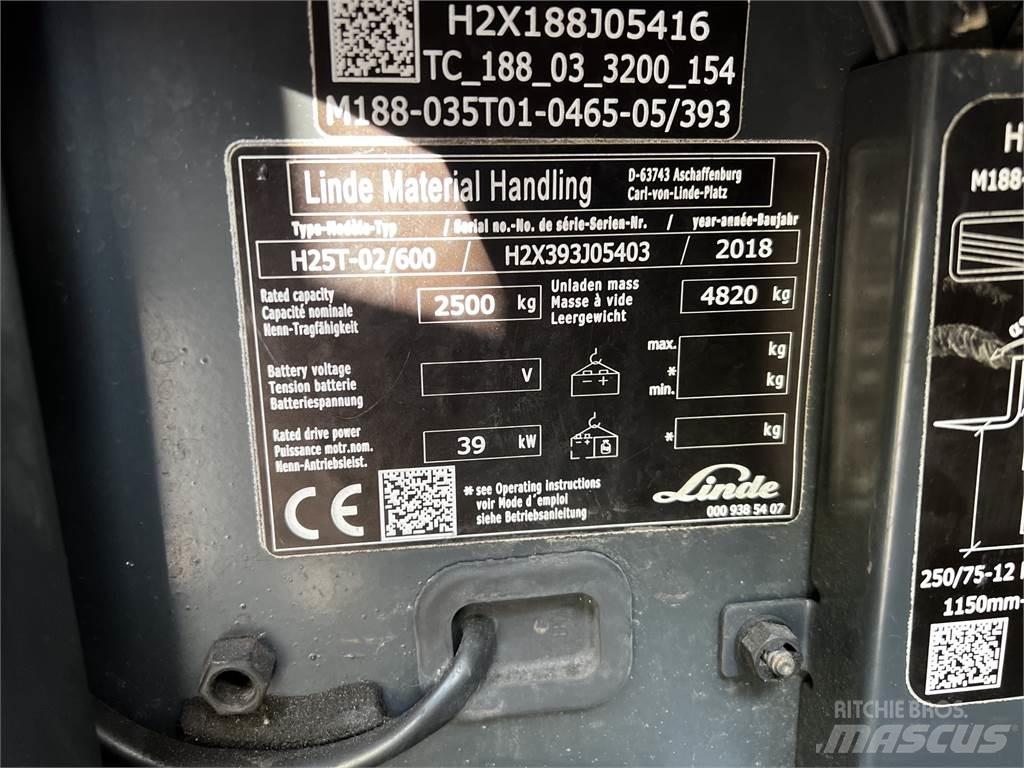 Linde H25T/600 LPG 지게차