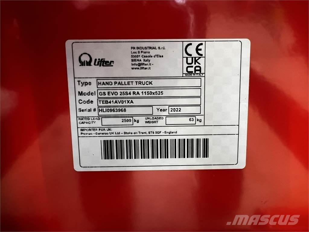 Pramac GS EVO 25 핸드파레트 트럭