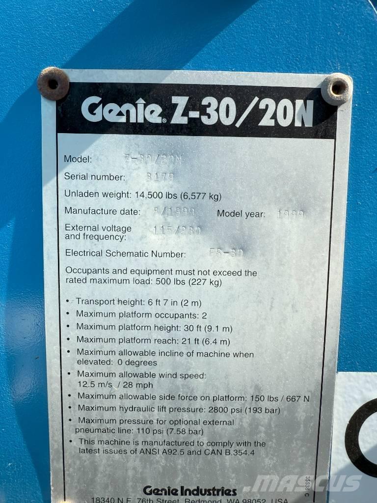 Genie Z 30/20 관절형 전동이동 리프트