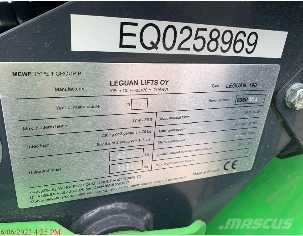 Avant LEGUAN 190 관절형 전동이동 리프트