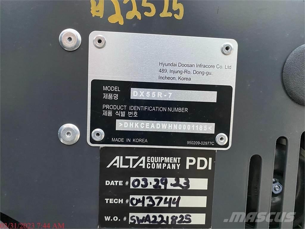 Develon DX55R-7 소형 굴삭기 7톤 미만