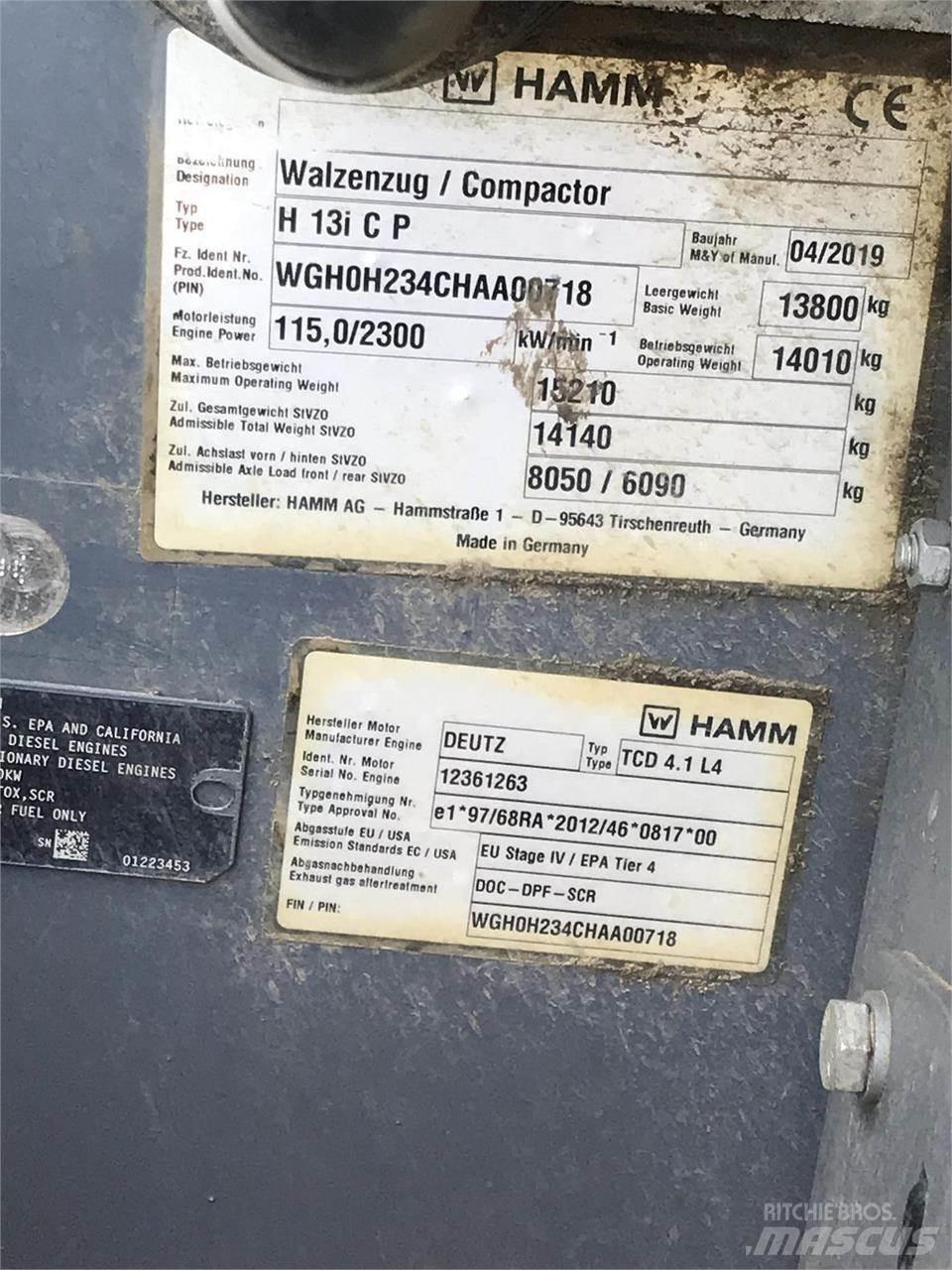 Hamm H13ICP 폐기물 다짐기