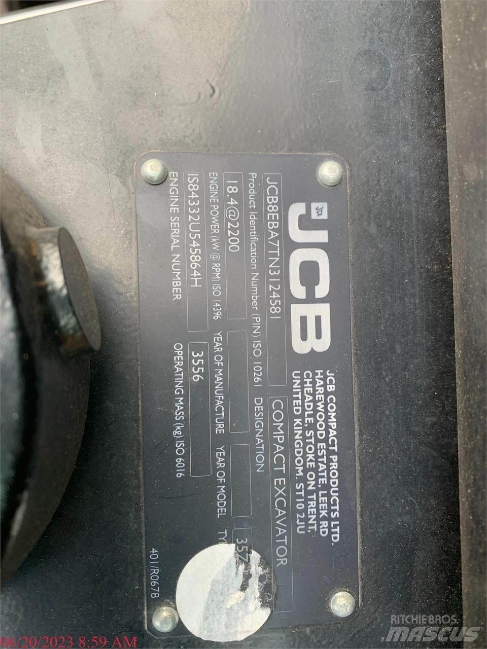 JCB 35Z-1 소형 굴삭기 7톤 미만