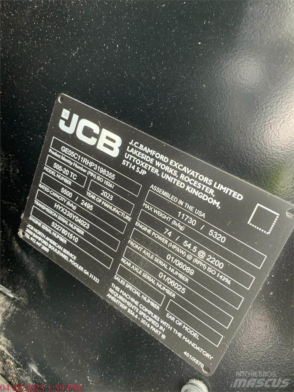 JCB 505-20TC 텔러 핸들러