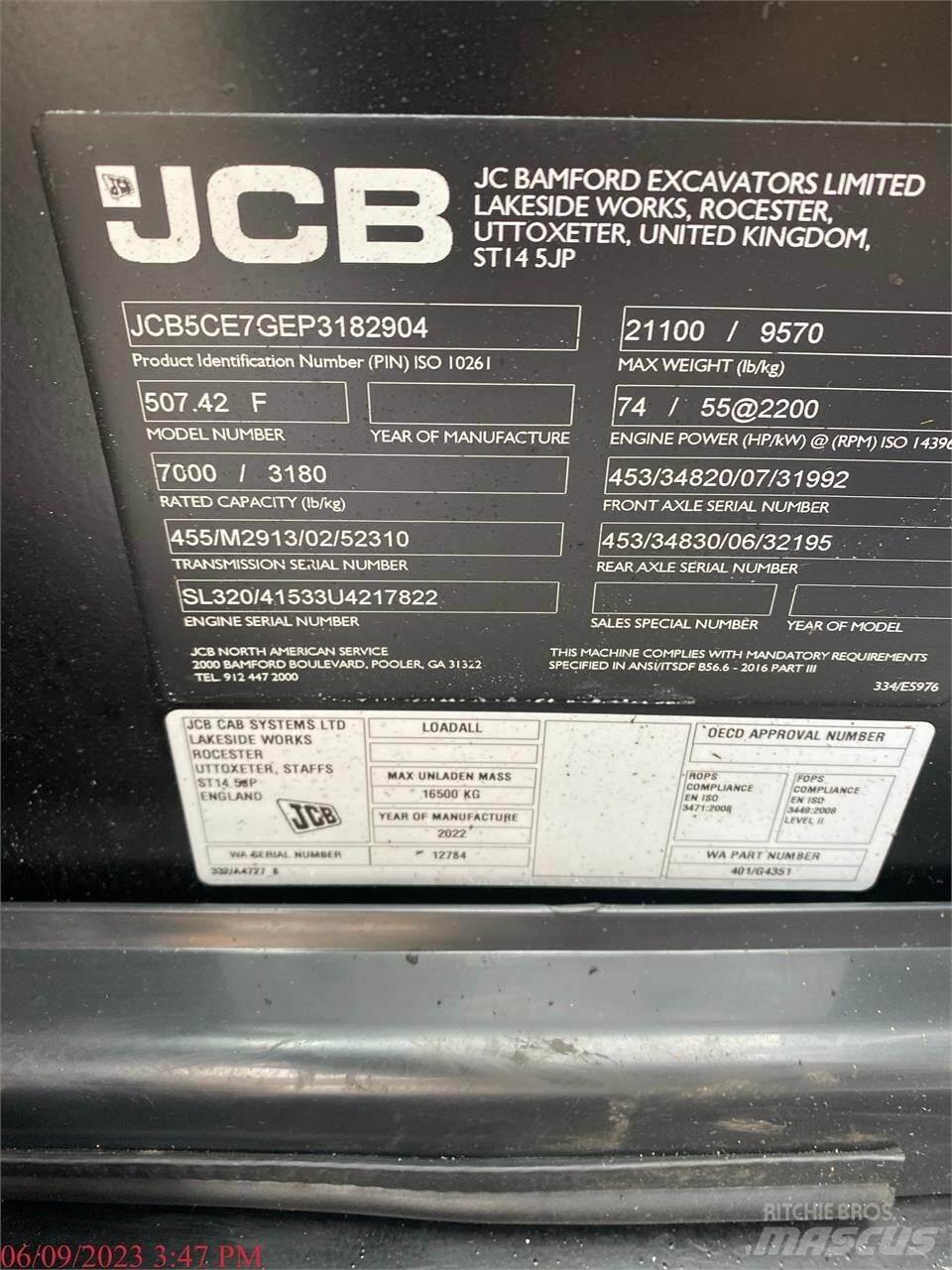 JCB 507-42 텔러 핸들러