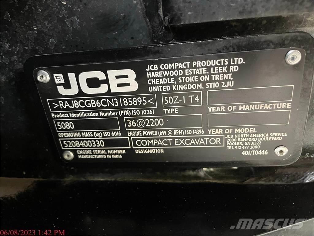 JCB 50Z-1 소형 굴삭기 7톤 미만