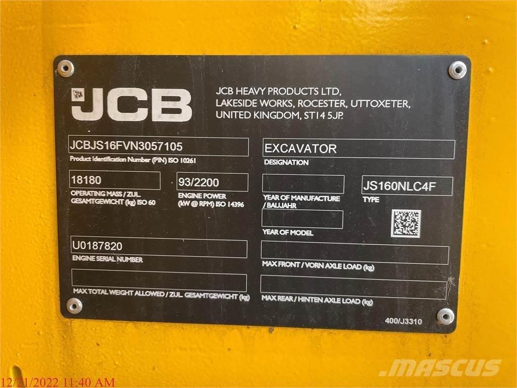 JCB JS160 대형 굴삭기 29톤 이상